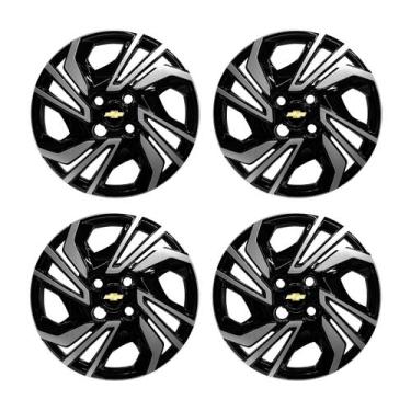 Imagem de Jogo calota aro 14 gm onix hatch sedan 23/24 preta brilhante - GFM, Pr