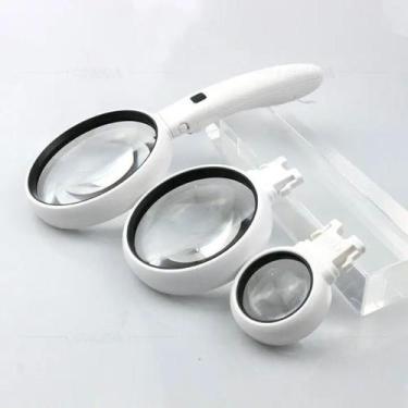 Imagem de Lupa de Aumento com 3 Lentes e Iluminação LED Ideal para Leitura e Rep