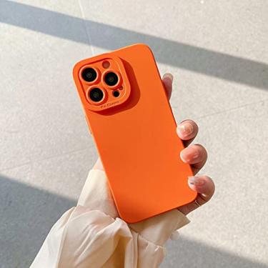 Imagem de Capa de telefone fashion para iPhone 13 12 11 Pro XS Max XR X 8 7 Plus SE 2020 Soft TPU Fosco Capa Traseira Ideal Azul Terra Marrom, laranja, para iPhone 12