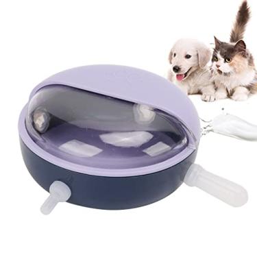 Imagem de Alimentadores de cachorro de silicone para v¨¢rios filhotes,alimentador de leite de 4 mamilos 180ml tigela de leite de alimenta??o autom¨¢tica para gatinhos rec¨¦m-nascidos, cachorros, coelhos(Purp