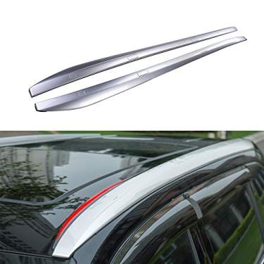 Imagem de UDP 2 peças de alumínio trilho superior de teto trilho lateral rack de bagagem de teto adequado para to-yo-ta Highlander Kluger 2014-2019 prata