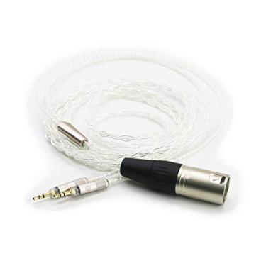 Imagem de NewFantasia Cabo de 4 pinos XLR balanceado macho Hi-Fi compatível com fone de ouvido profissional Audio-Technica ATH-R70x banhado a prata cabo de atualização de áudio