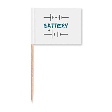 Imagem de Bateria Power Charge Plus Menos palito de dente Bandeiras Marcador Topper Decoração de Festa