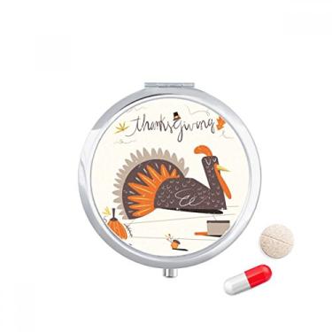 Imagem de Caixa de comprimidos com estampa abstrata de peru no dia de Ação de Graças