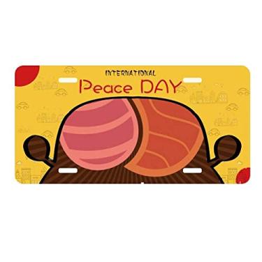 Imagem de DIYthinker Placa de licença com estampa de ovo vermelho Festival da Religião da Páscoa para decoração de carro Dia da Paz