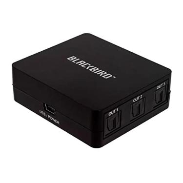 Imagem de Monoprice Divisor Toslink Digital Optical S/PDIF 1x3, suporta LPCM, DTS e Dolby Digital, alimentado por USB, para Blu-Ray, PS4, HDTV, Xbox, DVD