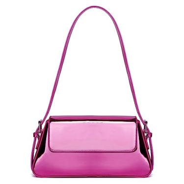 Imagem de Bolsa de noite feminina Y2k prata bolsa Hobo bolsa de festa bolsa clutch bolsas transversais 2024, Rosa vermelha, One Size
