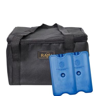 Imagem de Bolsa Térmica Camping Pesca Praia 20 LITROS PRETA + 2 Gelos Rígidos 500 ml