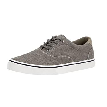 Imagem de Sapatos masculinos de lona cano baixo sapatos de skate tênis fashion para homens confortáveis caminhada sapatos casuais, Café, 7