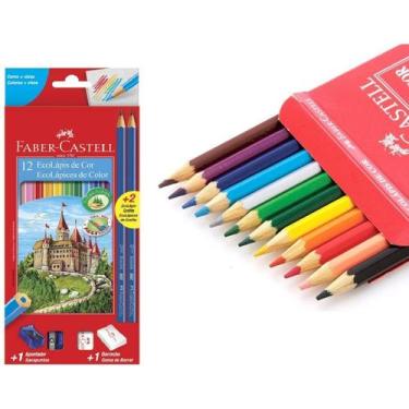 Imagem de Lápis 12 Cores Ecolápis +3 Lápis Grafite Faber-Castell Kit - Faber Cas