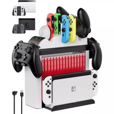 Imagem de Dock de carregamento multifuncional para Nintendo Switch  armazenamento OLED  Joy Cons Pro