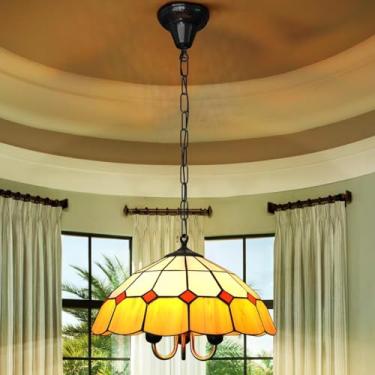 Imagem de Lustres vintage de 20" Luzes de teto invertidas estilo vitoriano 5 luzes pendentes suspensas para sala de jantar Quarto Fazenda Corredor Ilha de cozinha/744 (Size : Colorful-mushroom)