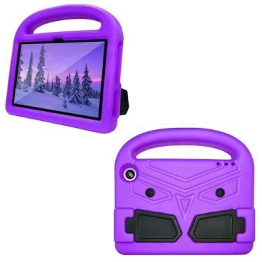 Imagem de Capa para tablet Capa para tablet para crianças compatível com Kindle Fire 7 2022 - Capa protetora leve e durável de EVA à prova de choque com alça protetora Estojo Protetor Completo (Size : Purple)
