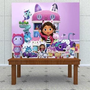 Imagem de Kit Decoração Festa de Aniversário Infantil Painel + Displays A Casa Mágica Da Gabi