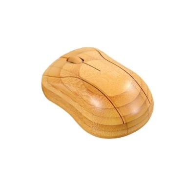 Imagem de Teclado e mouse de bambu sem fio, 2,4 G, portátil, sem fio, mouse e teclado de bambu com receptor USB, conjunto completo de teclado de madeira de bambu
