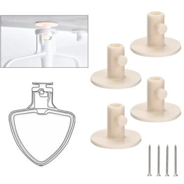 Imagem de Suportes de fixação para batedeira, organizador de armazenamento de cozinha, acessórios para misturador KitchenAid, acessórios com rosca e fita adesiva, 4 peças