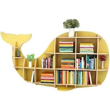 Imagem de Prateleira de parede de baleia criativa Sala de estar Pendurado na parede Decoração Prateleira Divisória de parede do quarto Nórdico Criativo Simples Estante de várias camadas Armário de arm