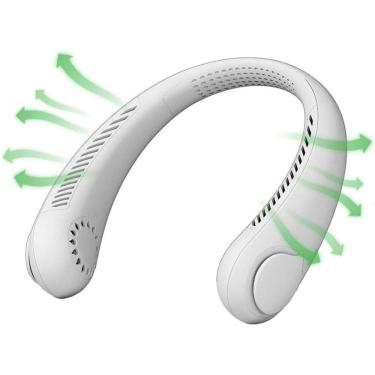 Imagem de Ventilador pescoço portátil recarregável sem lâmina branco