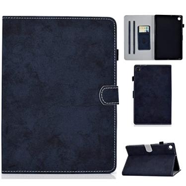 Imagem de Capa para Samsung Galaxy Tab A9 Capa de 8 polegadas SM-X110 2023, Capa de suporte fina e inteligente Folio Capas protetoras à prova de choque Auto Sleep/Wake Capa protetora para tablet(Dark blue)