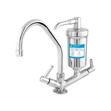Imagem de Torneira Com Filtro Cozinha Metal Mesa Bancada Luxo 1/4 Volta