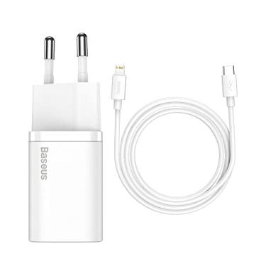 Imagem de Carregador iPhone 12 Super Si Turbo Pd 20w Baseus + Cabo Pd 20w 1m Branco