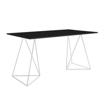 Imagem de Escrivinha Mesa Bela Vista Branco E Tampo Preto - Cor: Preto