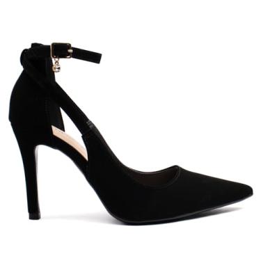 Imagem de Scarpin Feminino Bebecê Salto Fino Semi Aberto Preto - 38