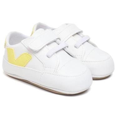 Imagem de Tênis Bebê V Unissex Fácil de Calçar Bicho de Pé, 15, Amarelo