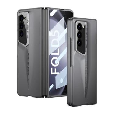 Imagem de Para Samsung Galaxy Z Fold 5 4 Capa dobrável para Z Fold4 Fold5 com película de concha All-in-one Capa ultrafina fosca Capas rígidas para PC, cinza escuro, para Galaxy Z Fold 5