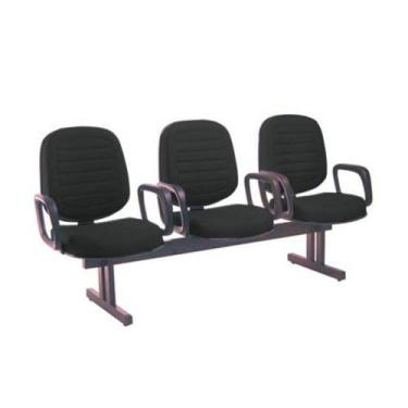 Imagem de Cadeira em Longarina com 03 lugares Linha Blenda Marrom - Design Offic