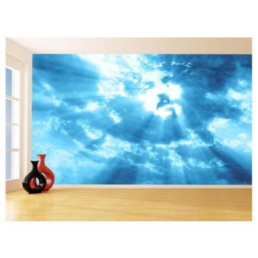 Imagem de Papel De Parede Religioso Céu Nuvem Rosto Jesus 3,5M Rl79 - Você Decor
