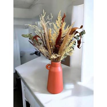 Imagem de Arranjo De Flores Secas Capim Dos Pampas Vaso Cerâmica Terra - CHARMHO