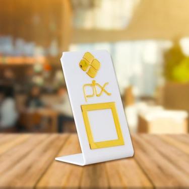Imagem de Placa Pix Para Pagamento QR Code Em Acrílico - LM Balcoes,  Branco com