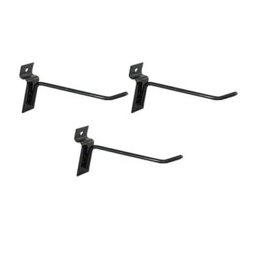 Imagem de Gancho Para Painel Canaletado 15cm Preto Kit 30 Unidades - LM Balcoes