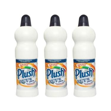 Imagem de Kit 3 Alvejante Sem Cloro Plush Oxy2 White Manchas Sanol 1L - Plush Sa