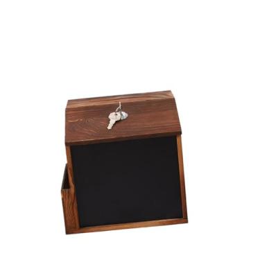 Imagem de Wswqop Caixa de Sugestões de Madeira para Comentários, Caixa de Doação para Salvar Doações