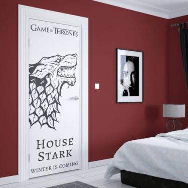 Imagem de Adesivo de Porta House Stark GOT - Império da Impressão, M - 80cm X 21