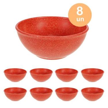 Imagem de 8un TIGELA 500ml BOWL CUMBUCA SOPA CALDO VERMELHO - Evo