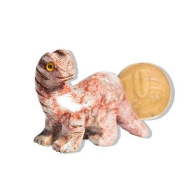 Imagem de 01 Dinossauro Esculpido Artesanato em Dolomita Pedra Natural - Cristai