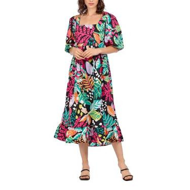 Imagem de Mud Pie Vestido midi feminino estampado, Preto, P