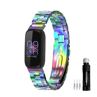 Imagem de Gheper Pulseira de relógio de metal compatível com Fitbit Inspire 3 pulseira de aço inoxidável de substituição para smartwatch inspire3 acessório para mulheres e homens