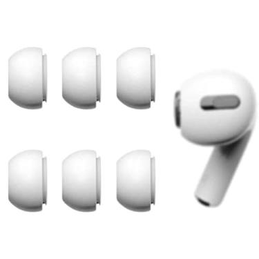 Imagem de ALXCD Fones de ouvido de substituição para fone de ouvido AirPods Pro, gel de ouvido de silicone de tamanho médio, adequado para AirPods Pro, 3 pares, branco M