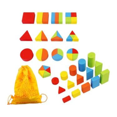 Imagem de TTETTZ Blocos de padrões coloridos de sólidos geométricos para crianças para matemática Blocos de formas 3D Manipulativos matemáticos para sala de aula