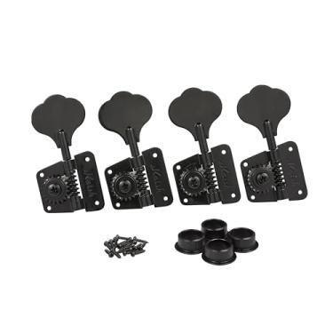 Imagem de Vintage canhoto 4L 70s Cloverleaf Bass Tuners Bass Tuning Machine Heads Bass Tuning Keys para Jazz J Bass/Precision P Bass Preto