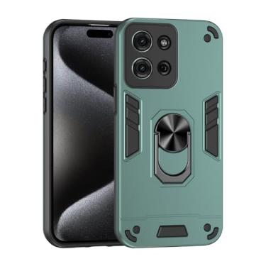 Imagem de Pzwoxukhov Capa compatível com Motorola Moto G75, compatível com Motorola Moto G75 suporte magnético para carro à prova de choque e antiqueda, capa verde