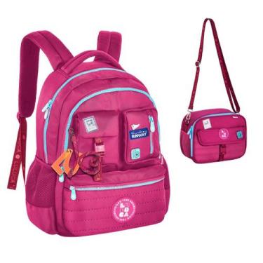 Imagem de Kit Mochila Lancheira Escolar Juvenil Youtuber Luluca - Clio, Rosa