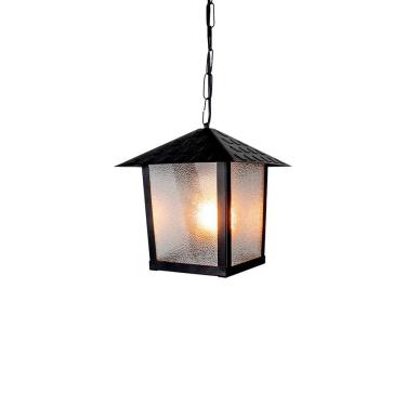 Imagem de Lustre Pendente Blumenau Colonial Nina Quadrado Vidro Pontilhado E27 Bivolt