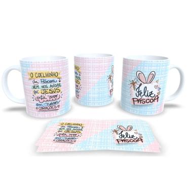 Imagem de Canecas de Porcelana Personalizada Páscoa Encanto e Doçura em Cada Gole