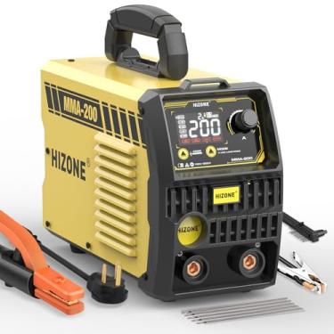 Imagem de HIZONE Soldador De Eletrodos 200A 110V/220V, Grande Display Led Arc Máquina De Solda Portátil, Soldador Mma Com Partida A Quente, Força De Arco, Antiaderente E Vrd, Compatível Com Hastes De Solda De