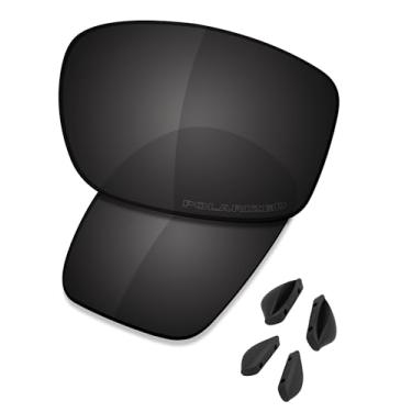 Imagem de SAUCER Lentes de reposição premium e protetores de nariz para óculos de sol Oakley Holston OO9334 High Defense - preto carbono polarizado